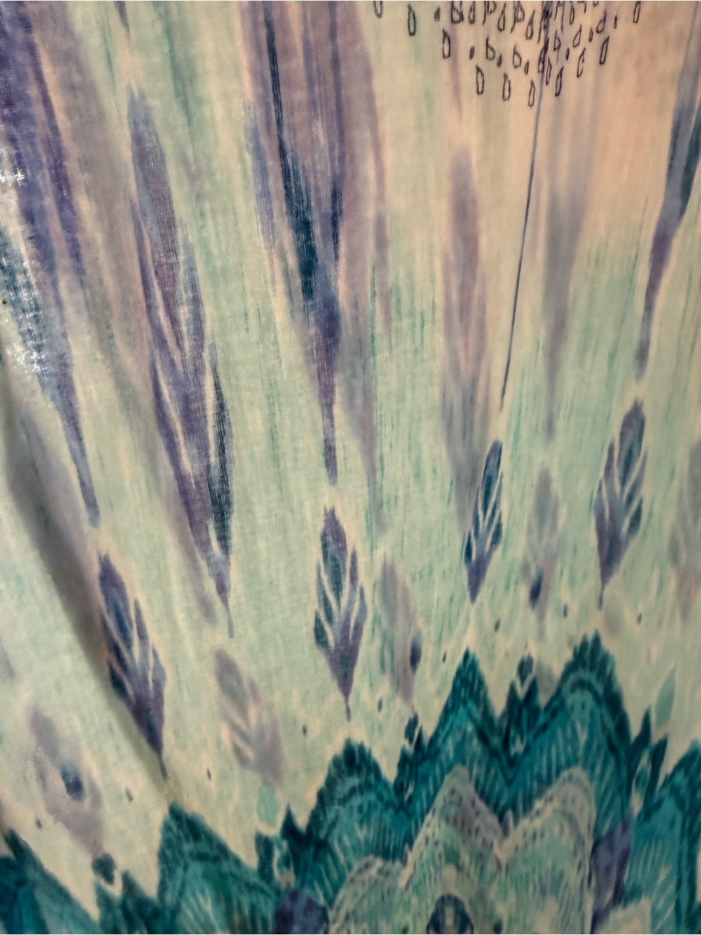 Stunning Debbie Katz Resort Cotton Coverup /Embellished Kaftan Dress /Blue Ikat - Picture 4 of 7